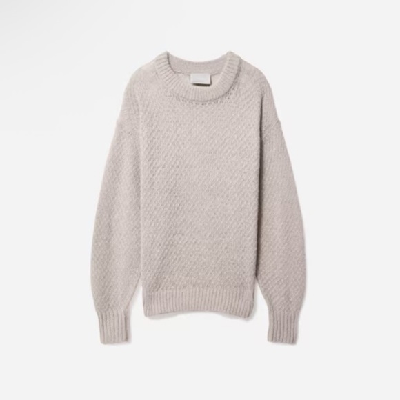 Everlane Sweaters - Everlane Oversized Alpaca Crew Wool Nylon Blend XS Lavender Diamond Knit EUC